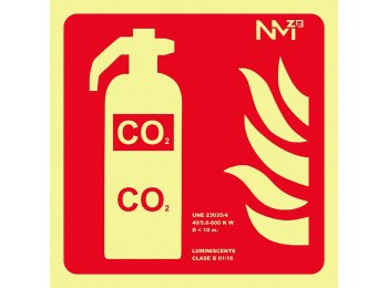 Señal 210x210mm pvc lumi  extintor co2 rd00a106