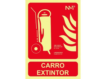 Señal 210x300mm pvc lumi  carro extintor rd00107