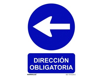 Señal 210x300mm pvc direcciÓn obligatoria izquierda rd20030