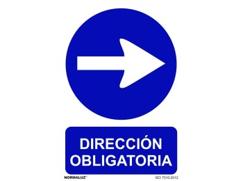 Señal 210x300mm pvc direcciÓn obligatoria derecha rd20029
