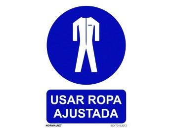 Señal 210x300mm pvc uso obligatorio  ropa ajustada rd20025
