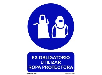 Señal 210x300mm pvc uso obligatorio  ropa protectora rd20023