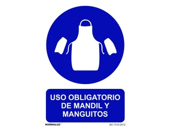 Señal 210x300mm pvc uso obligatorio  mandil y mangui rd20021