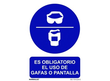 Señal 210x300mm pvc uso obligatorio  gafas pantalla rd20018