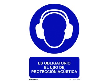 Señal 210x300mm pvc uso obligatorio  protecciÓn acÚs rd20015