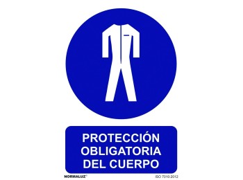 Señal 210x300mm pvc uso obligatorio  protecc  cuerpo rd20012