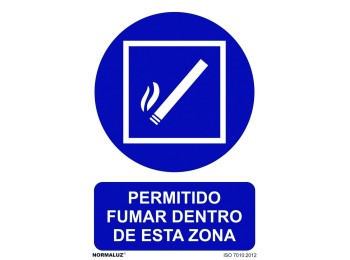 Señal 210x300mm pvc zona para fumar rd20011