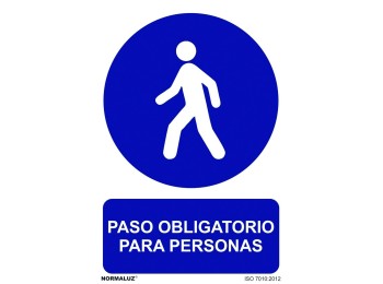 Señal 210x300mm pvc paso obligatorio para personas rd20009