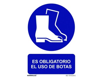 Señal 210x300mm pvc uso obligatorio  botas rd20005