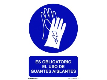 Señal 210x300mm pvc uso obligatorio  guantes aislant rd20004