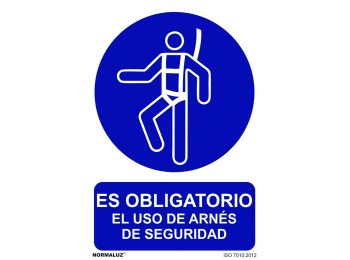 Señal 210x300mm pvc uso obligatorio  arnÉs seguridad rd20001
