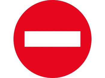 Señal vial 700x700mm metalica direcciÓn prohibida v10060