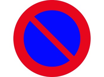 Señal vial 700x700mm metalica prohibido estacionar v10041