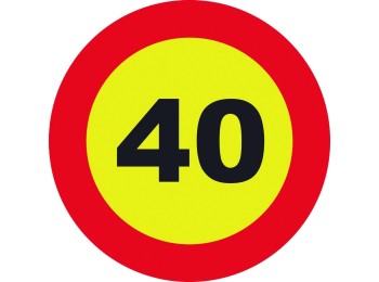 Señal vial 700x700mm metalica velocidad mÁxima 40 v10040