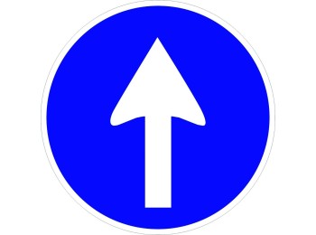 Señal vial 700x700mm metalica sentido oblig al frente v10031