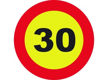 Señal vial 700x700mm metalica velocidad mÁxima 30 v10030
