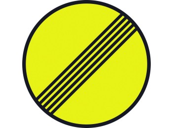 Señal vial 700x700mm metalica fin de prohibiciones v10021