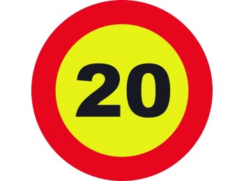 Señal vial 700x700mm metalica velocidad mÁxima 20 v10020