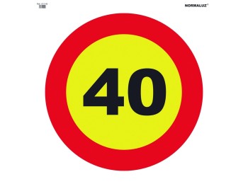 Señal vial bolsa textil 700x700mm velocidad mÁxima 40 v11140