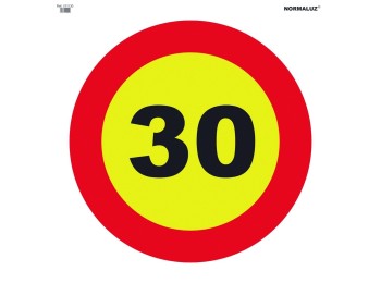 Señal vial bolsa textil 700x700mm velocidad mÁxima 30 v11130