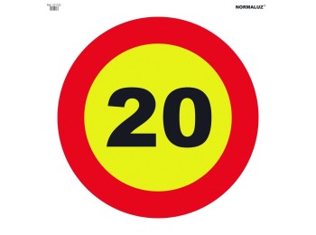 Señal vial bolsa textil 700x700mm velocidad mÁxima 20 v11120
