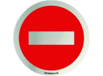 Señal Ø 70mm inox adh prohibido el paso rd797025