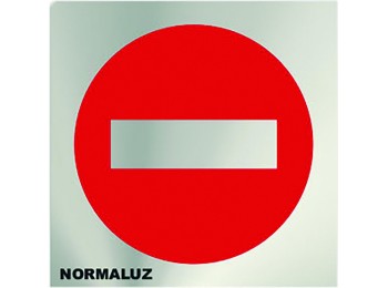 Señal 120x120mm inox adh prohibido el paso rd727025