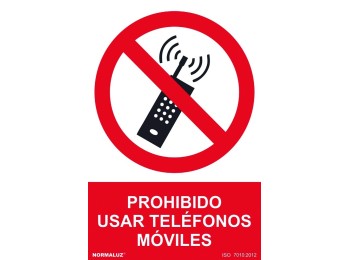 Señal 210x300mm pvc prohibido usar telÉfonos mÓviles rd40020
