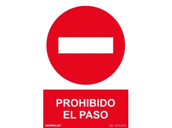 Señal 210x300mm pvc prohibido el paso rd40017