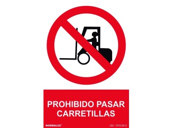 Señal 210x300mm pvc prohibido pasar carretillas rd40005