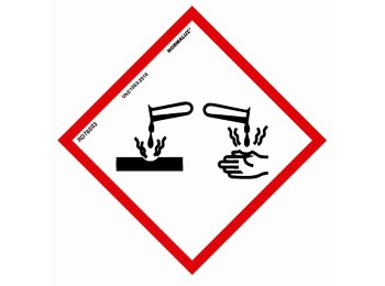 Señal 150x150mm pvc producto quÍmico corrosivo rd47003