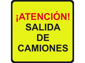 Señal vial 500x500mm metalica salida de camiones v10034