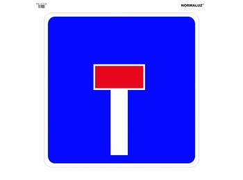 Señal vial 700x700mm bolsa textil calle sin salida v11125