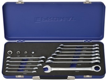 Juego de llaves combinadas de carraca 16 uds. 8-19 mm promat