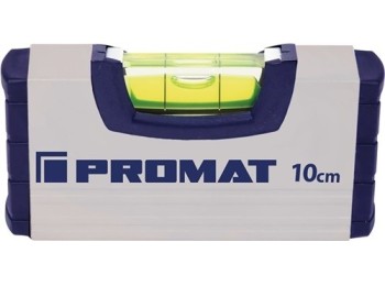 Nivel de burbuja 10 cm aluminio plateado +- 0,5 mm/m promat