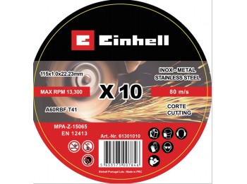 Disco corte inox 115x1mm einhell 10 pz