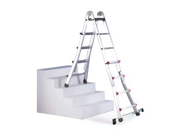 Escalera ind.mult tijera 6,35mt 12+12 telesc alu escalis sve