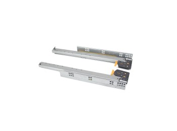 Emuca Guías Silver para cajones de extracción total con cierre suave y enganche, 340, Cincado, Acero