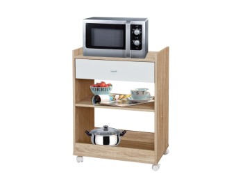 Carro coc mesita 60x39x81,5cm 1 cajon mad blanco/madera viva