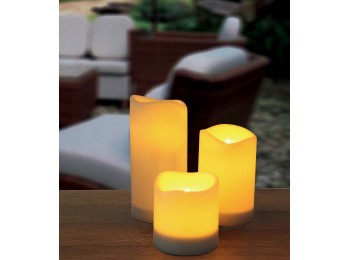 Vela exter. 10 x 10/15/20cm solar efecto vela pl bl legscpx3