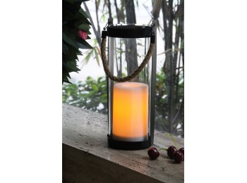 Vela exter. 10 x 25,4cm solar metal y ratan ne legscg25-01 l