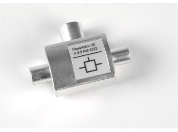 Repartidor antena coaxial 1 hembra 2 machos 9,5mm televes