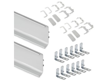 Emuca Kit de perfil Gola central para muebles de cocina, Anodizado mate, Aluminio