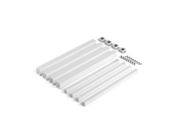 Emuca Patas cuadradas y estructura para mesa, 50x50mm, 750x750, Pintado blanco, Acero