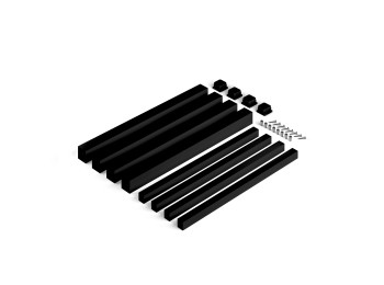 Emuca Patas cuadradas y estructura para mesa, 50x50mm, 750x750, Pintado negro, Acero