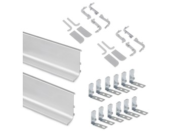 Emuca Kit de perfil Gola superior para muebles de cocina, Anodizado mate, Aluminio