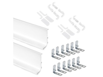 Emuca Kit de perfil Gola superior para muebles de cocina, Pintado blanco, Aluminio