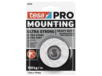 Cinta adh 19mmx  1,5mt d/cara mounting pro ultra strong tesa