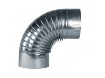 Codo tubo estufa 090mm rizado 90º ac.galv ac. exogalva exojo