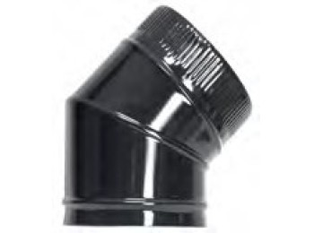 Codo tubo estufa 200mm 45º acero esmaltable ne exoleña exojo